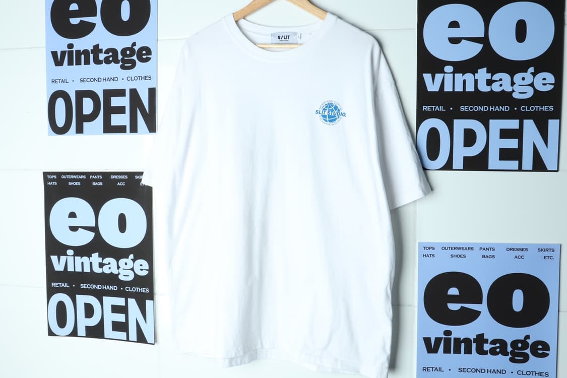 (L-2XL) 브랜드빈티지 반팔 티셔츠 박시 흰색 스트릿-H30026 상품이미지2