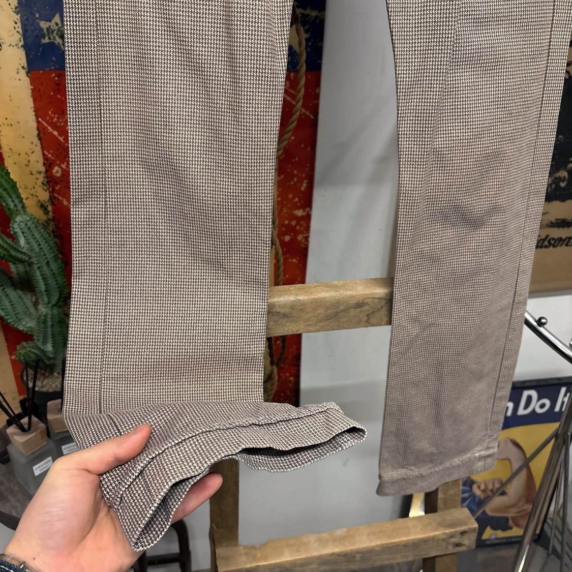 00s 디젤 마이크로 하운즈투스 체크 투턱 치노슬랙스 N629 상품이미지4