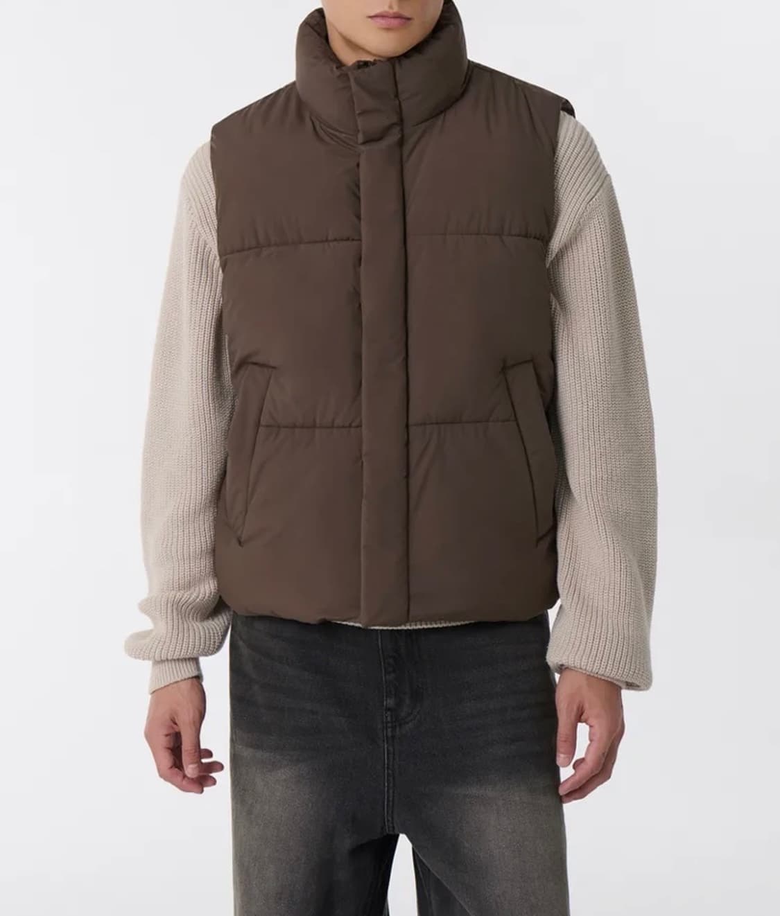 [2XL/XXL] 무신사 스탠다드 푸퍼 패딩 베스트 조끼 / 브라운 상품이미지1