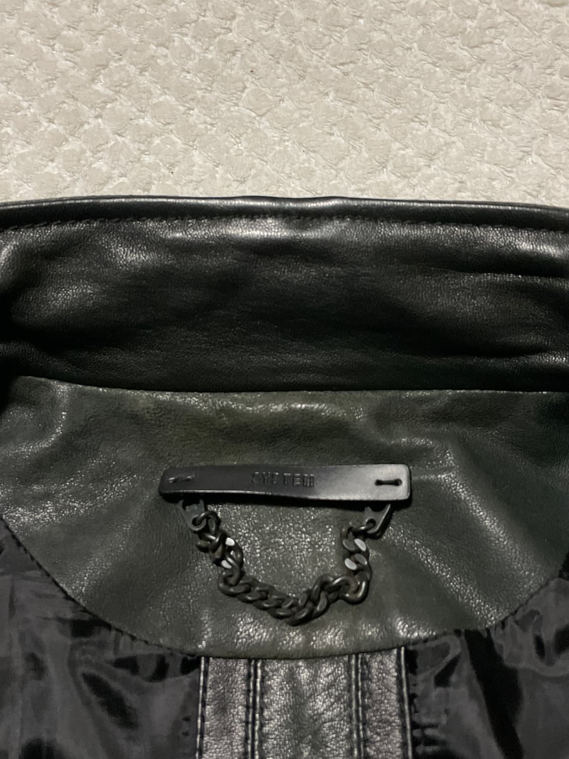 SYSTEM HOMME 시스템옴므 웨스턴 무드 램스킨 양가죽 절개 레더 상품이미지6