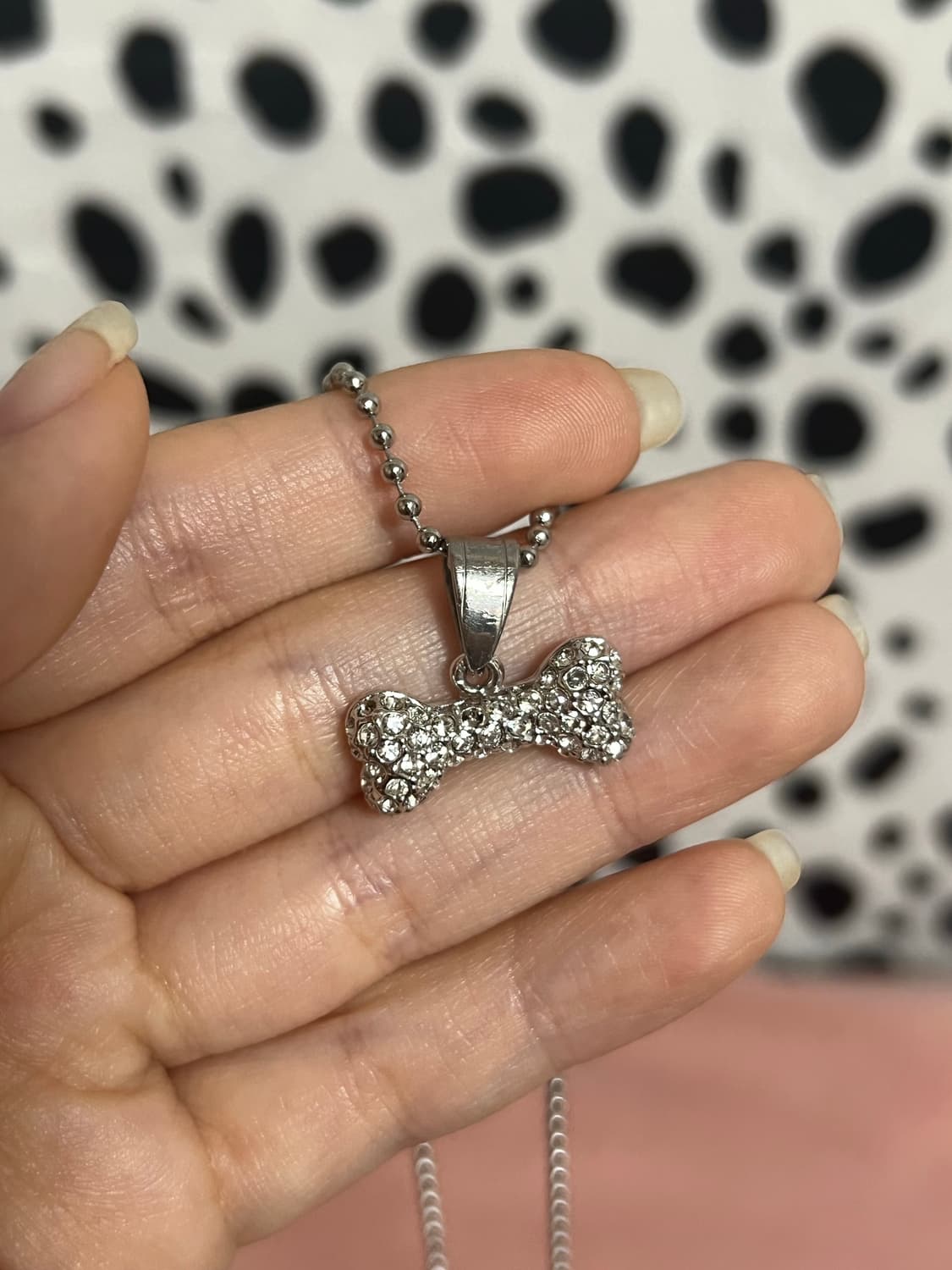 갸루 펑크 큐빅 강아지 뼈다귀 데일리 목걸이 상품이미지10