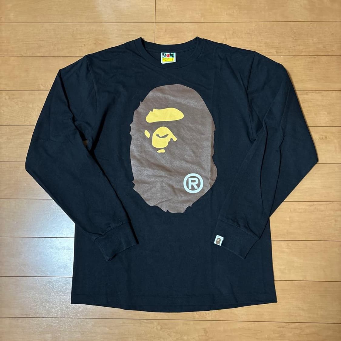 베이프 빅 에이프 헤드 롱슬리브 티셔츠 블랙 상품이미지1