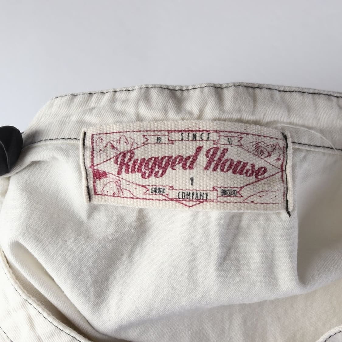 러기드하우스 아이보리 헨리넥 스트링 반팔 셔츠 상품이미지5