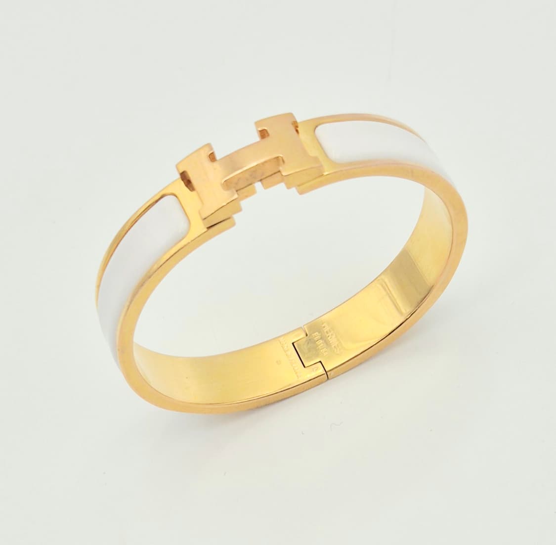 에르메스 클릭아슈 PM 화이트 금장 팔찌 상품이미지2