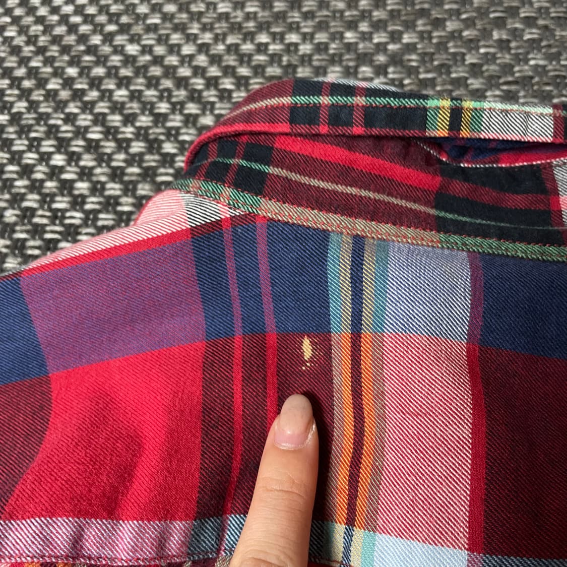 폴로랄프로렌 레드 그린 네이비 멀티 배색 체크 긴팔 셔츠 XL 상품이미지7