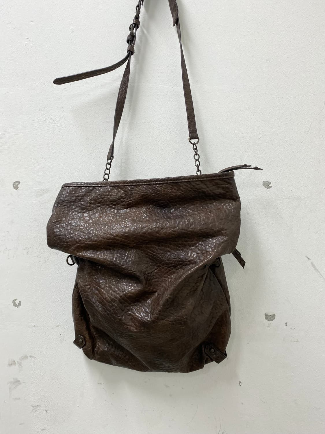 Chain Detail Brown Leather Bag 상품이미지8