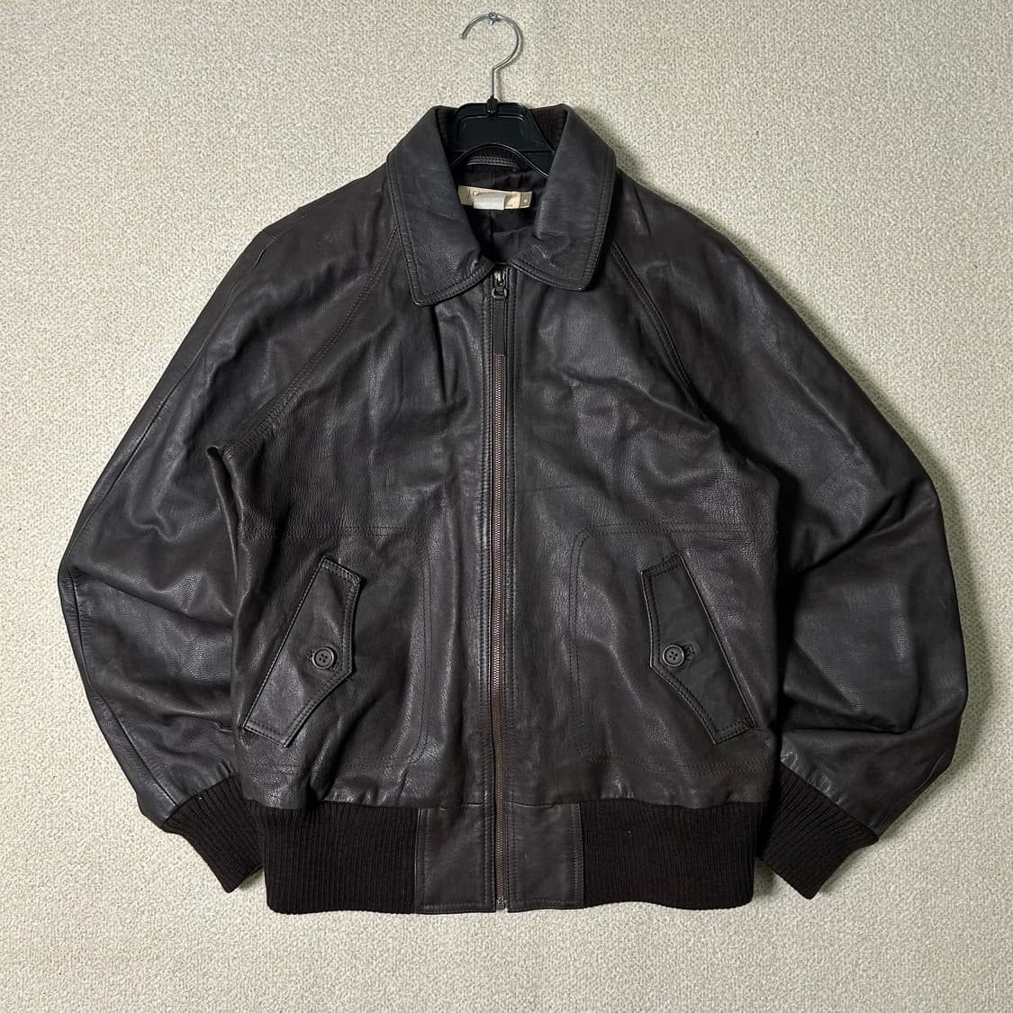  (M) 제이크루 브라운 가죽 봄버 자켓 상품이미지1