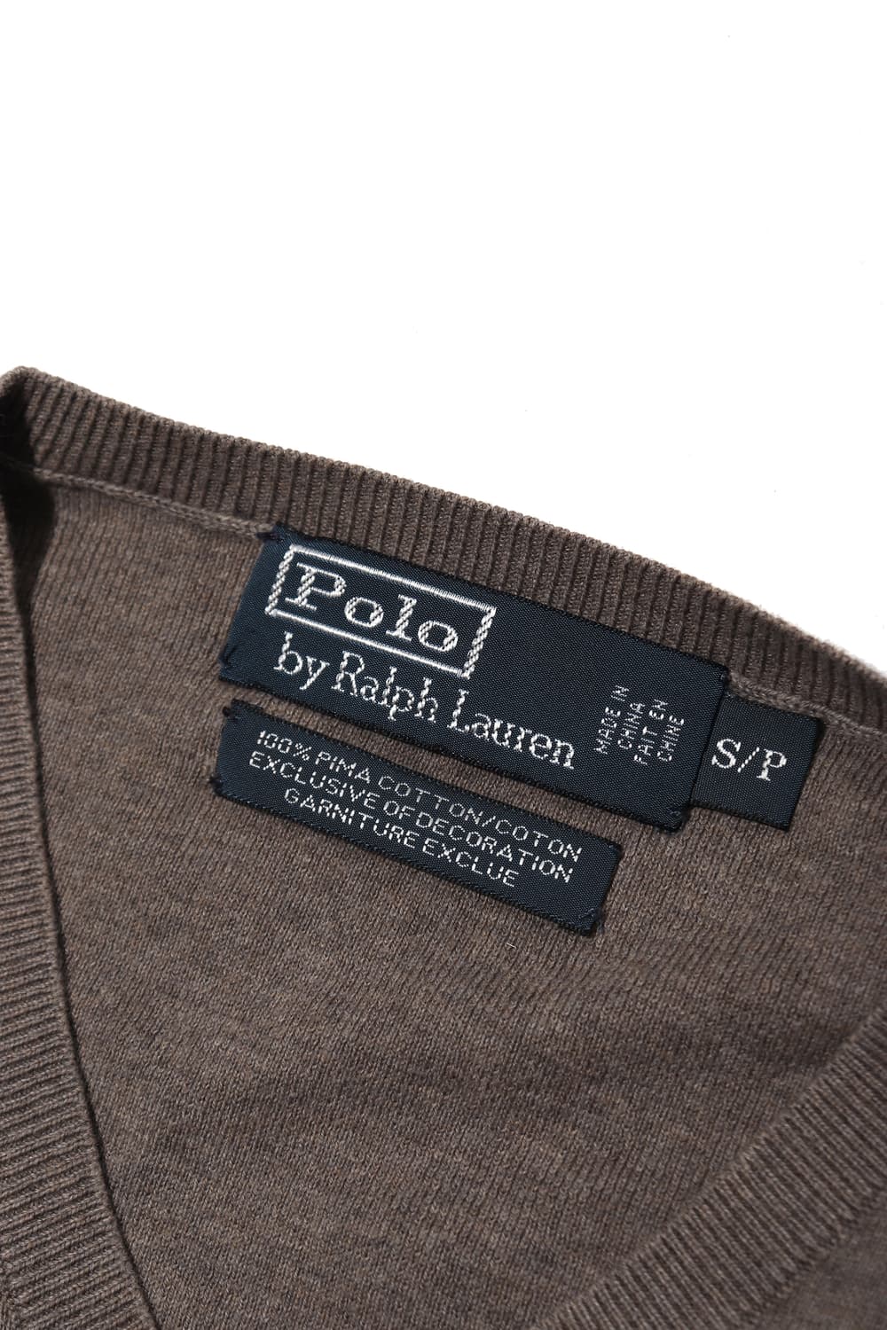 POLO RALPH LAUREN 브이넥 피마코튼 니트 size S 상품이미지3