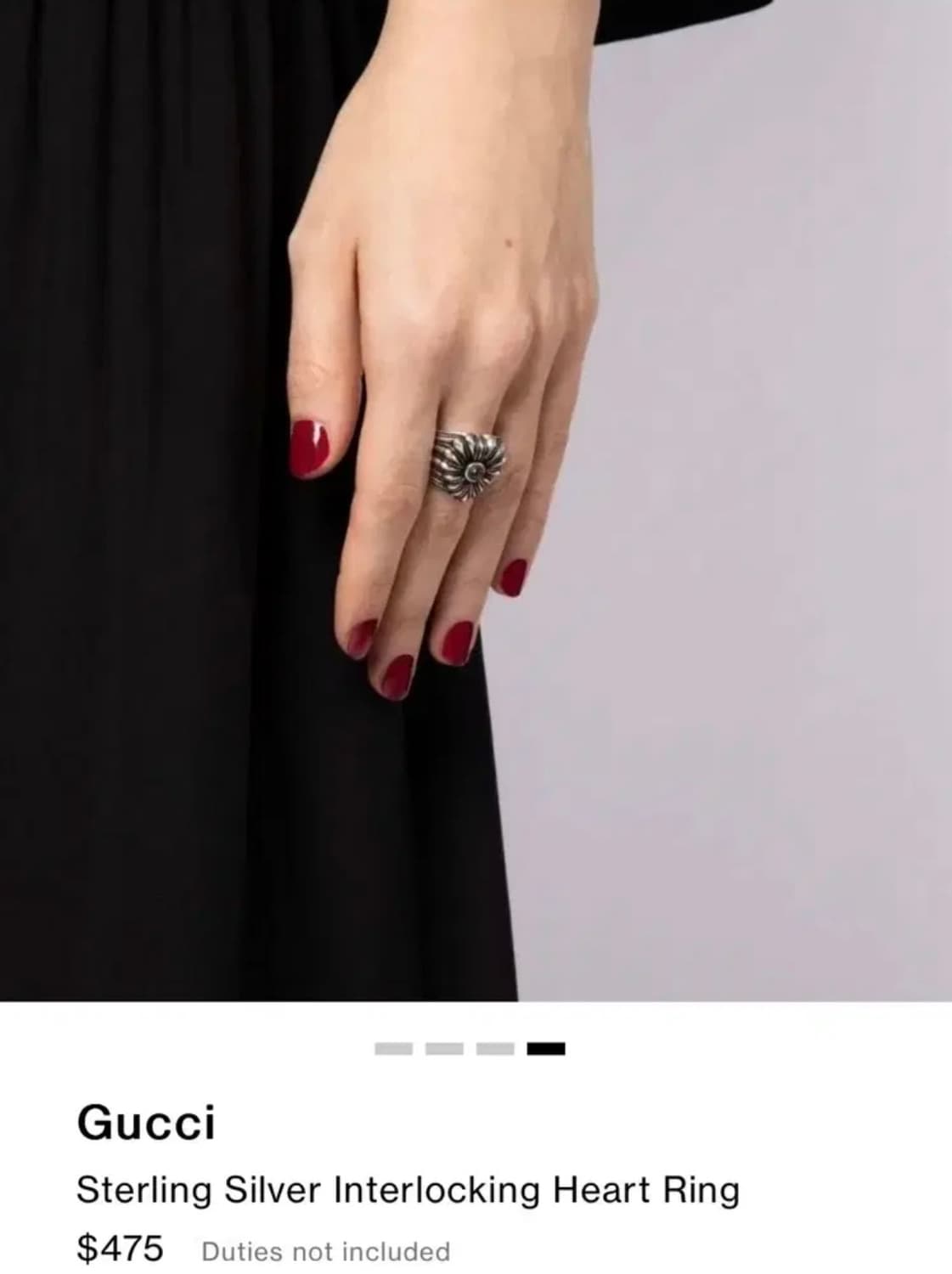 구찌 인터로킹 하트 실버링 반지 크롬하츠 상품이미지3