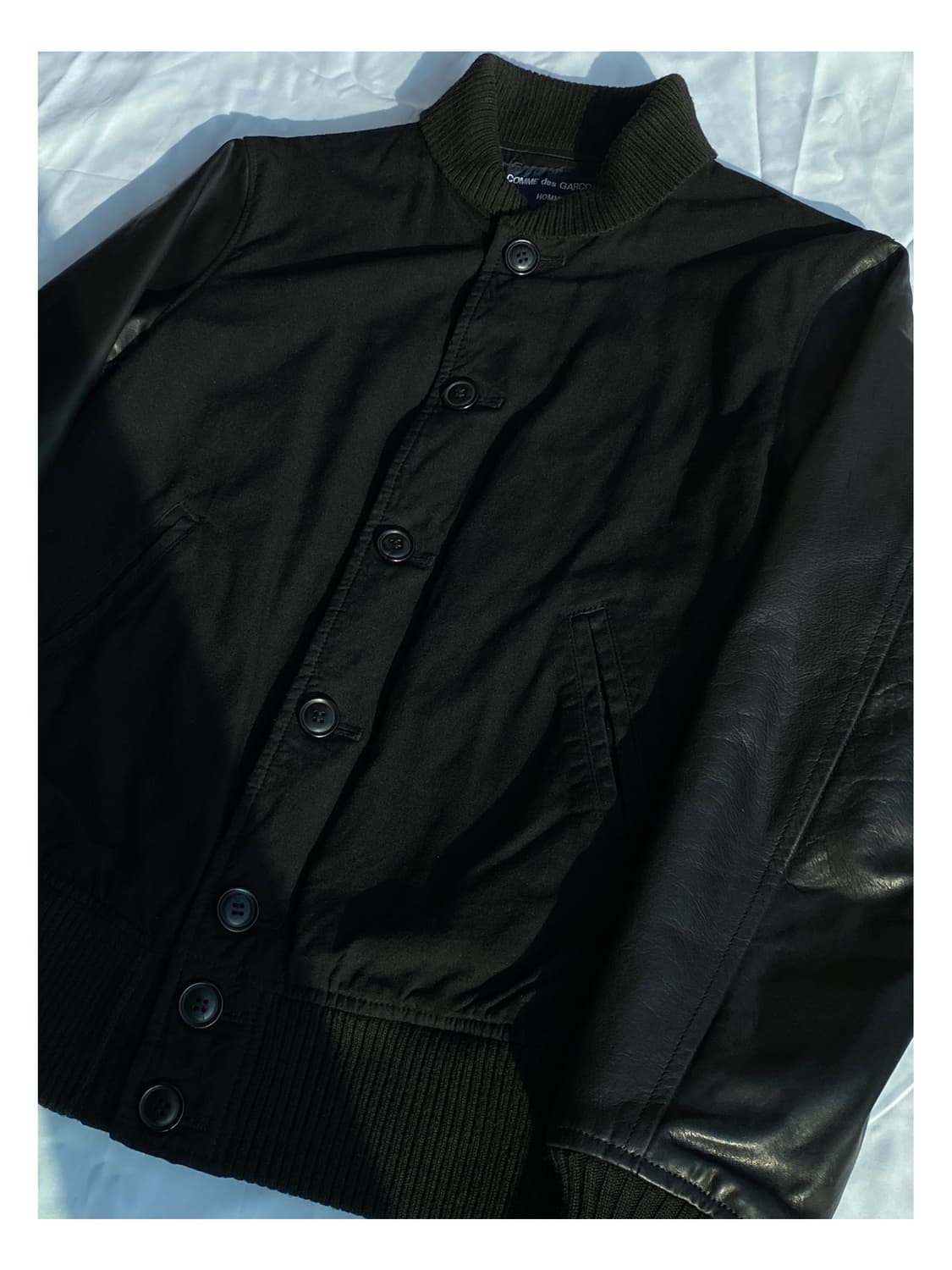 꼼데가르송 옴므 헤비 울 레더 블루종 자켓 아카이브 옴므플러스 봄버 상품이미지3