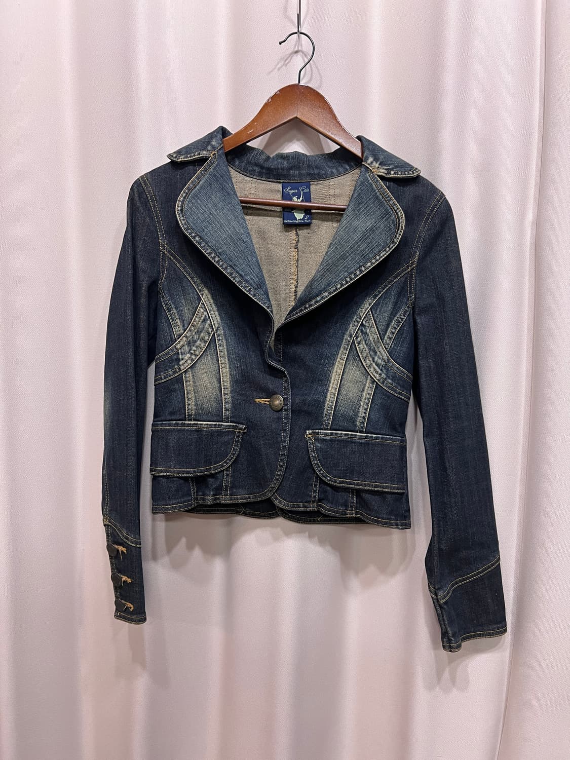 슈가켓 원버튼 데님 블레이저 자켓 상품이미지2