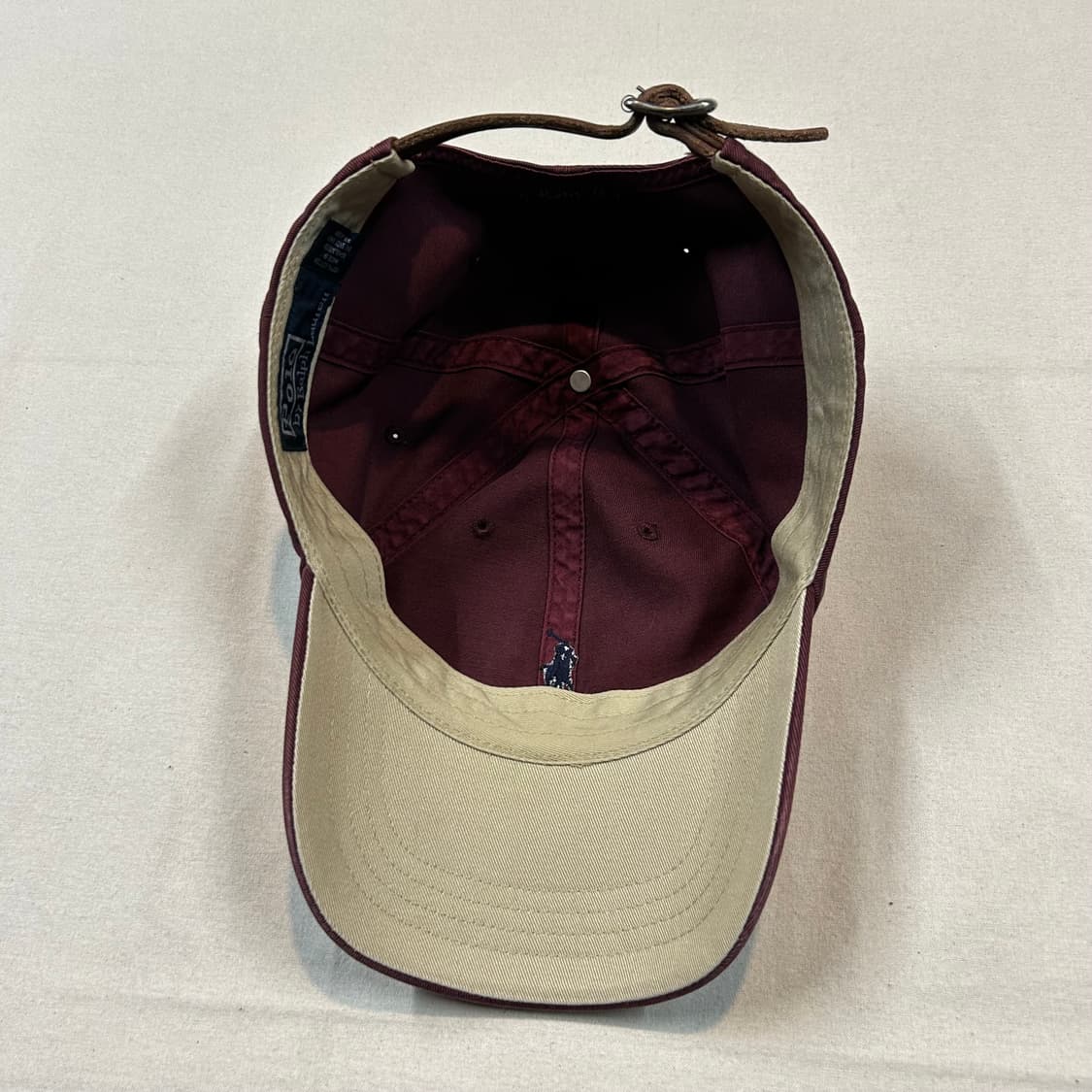 폴로 랄프로렌 버건디 볼캡 모자 가죽스트랩 정품 상품이미지7