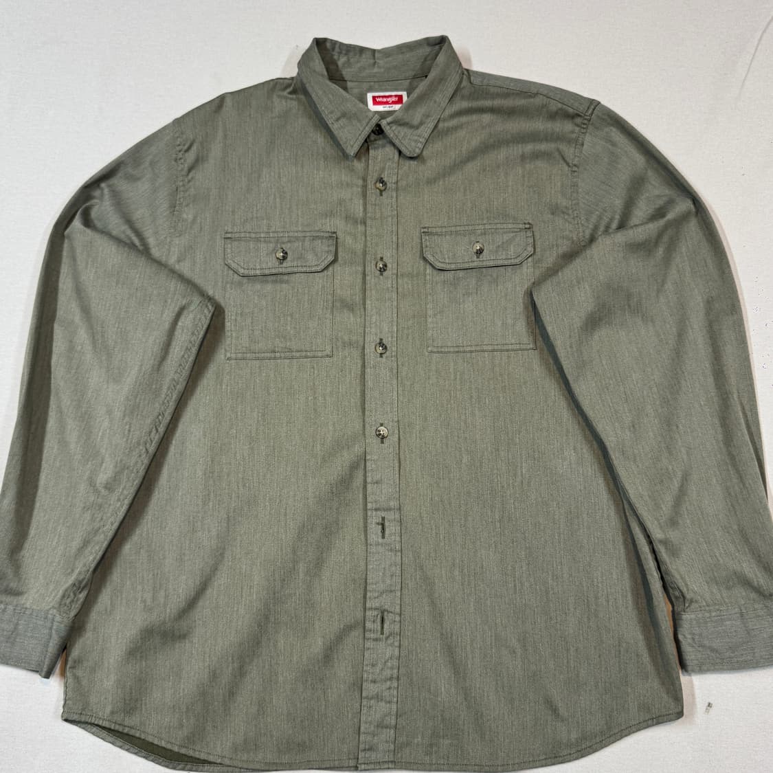 XL) Wrangler 랭글러 투포켓 워크웨어 코튼 셔츠 올리브 상품이미지3