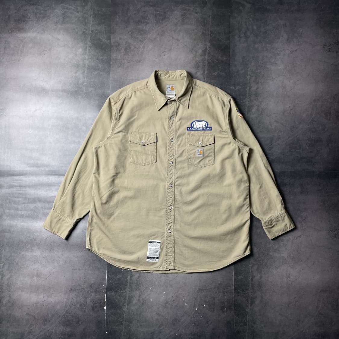 CARHARTT 칼하트 빈티지 베이지 스냅버튼 워크 셔츠 A00859 상품이미지1