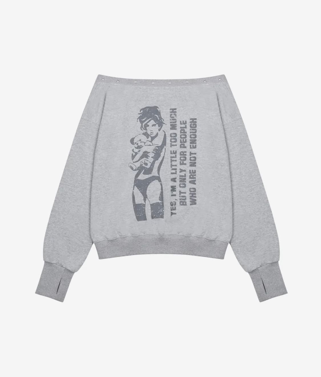러브이즈트루 GT ONE SHOULDER SWEATSHIRT(GRAY) 상품이미지2