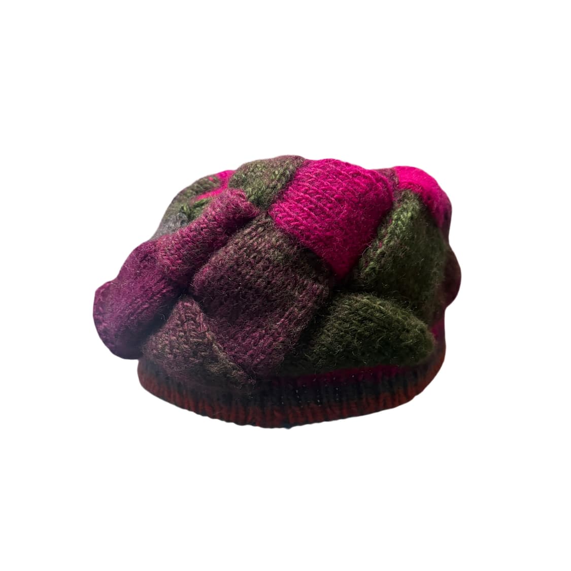 빈티지 컬러믹스 꽈배기털 모자 상품이미지2