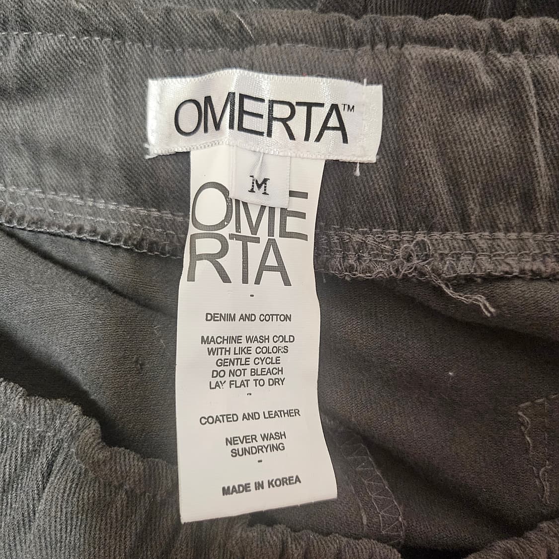 오메르타(OMERTA) 그레이 데님 워시드 조거팬츠 상품이미지6