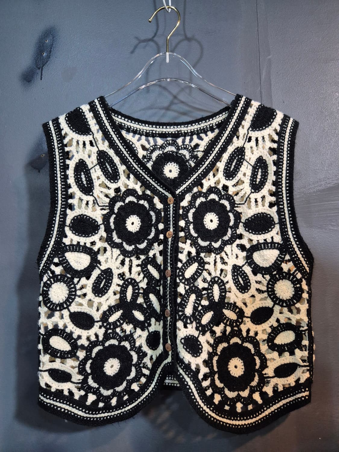 크로셰 플라워 니트 조끼 S 상품이미지1