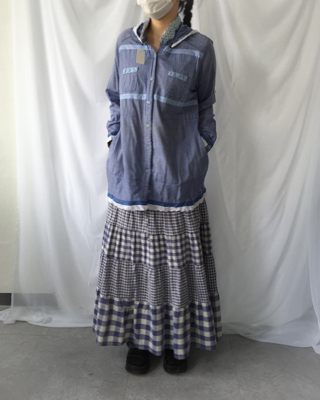 Check pattern layer skirt 상품이미지4