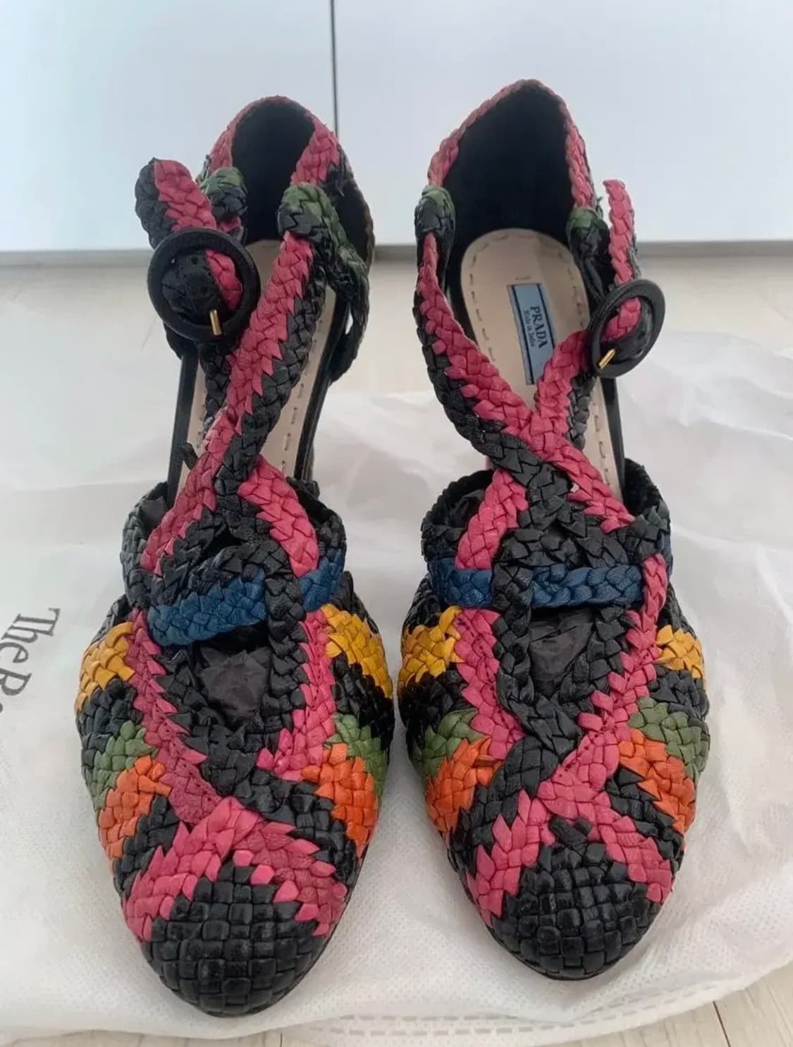 PRADA 프라다 우븐 둥근토 펌프스 상품이미지6