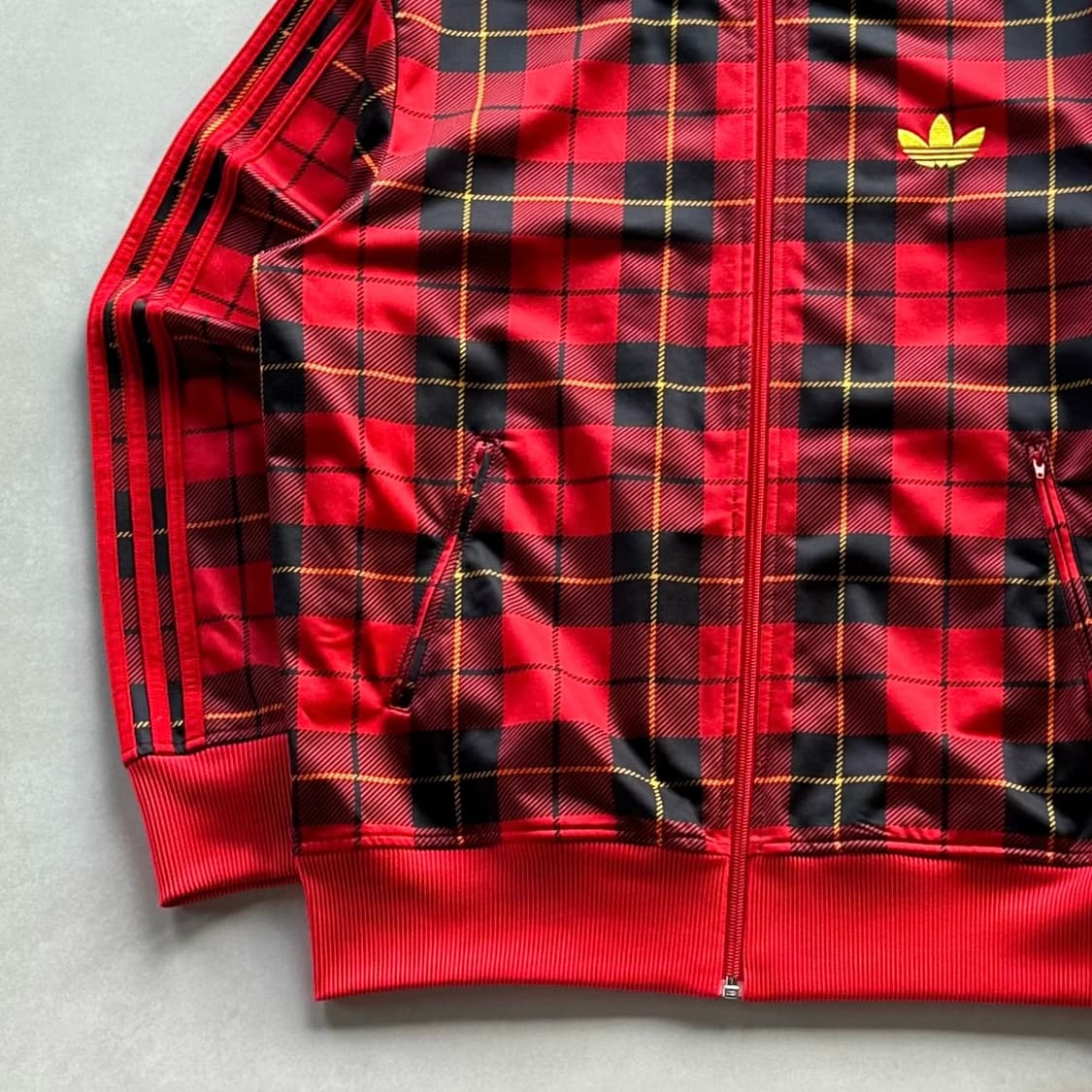 [XL]아디다스 구형 파이어버드 타탄 체크 트랙탑 져지 상품이미지3