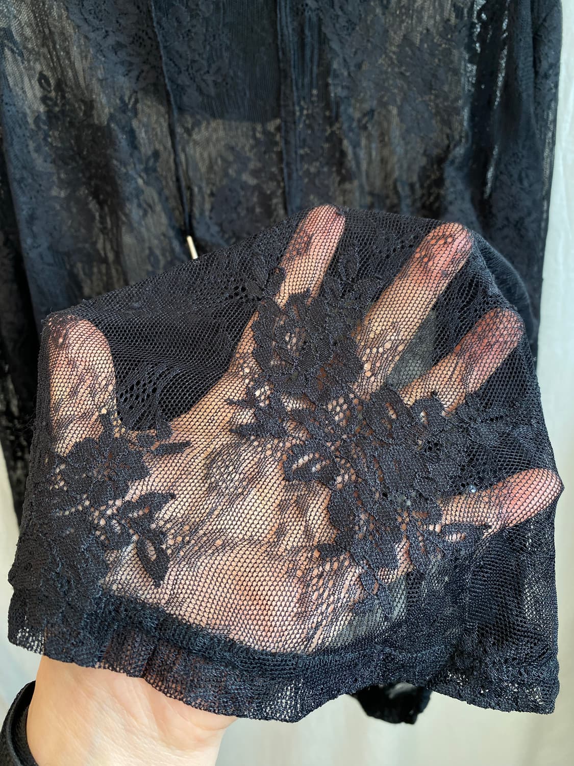 블랙 레이스 후드탑(F) 상품이미지7