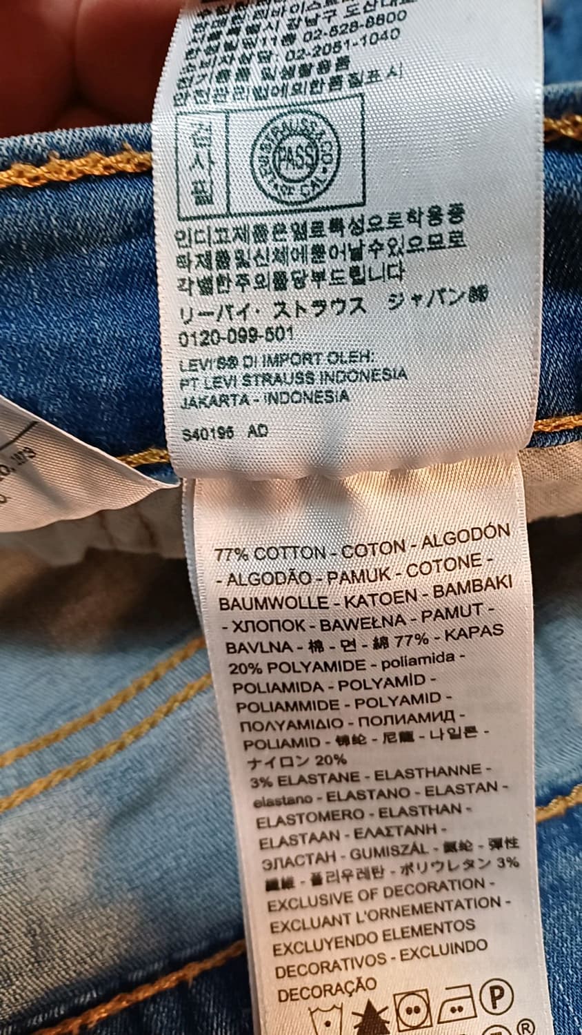 리바이스 511 짧고얇은청바지 30인치 기장92 상품이미지4