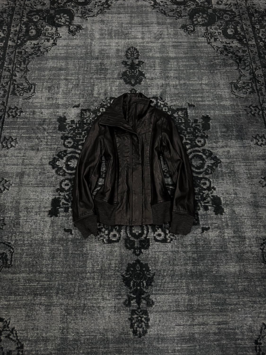 Unknown high neck lamb skin jacket 상품이미지1