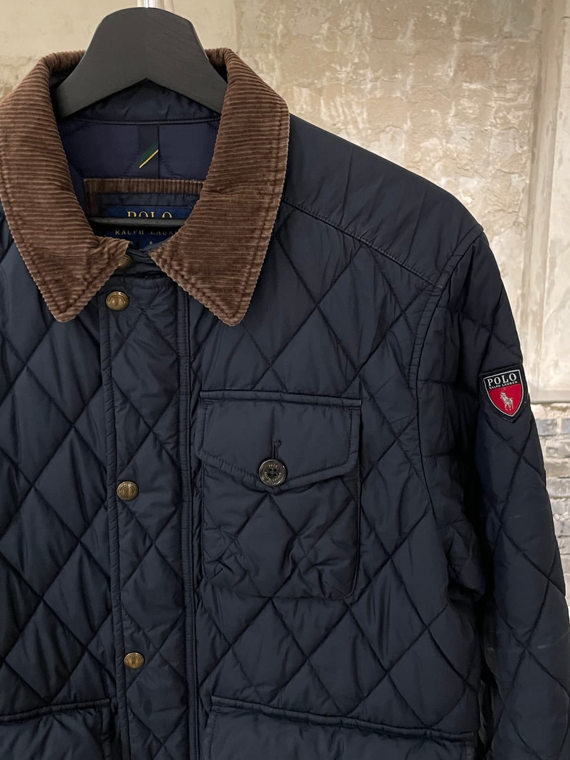 폴로 랄프로렌 다크 네이비 패치 로고 퀼팅 자켓 상품이미지3