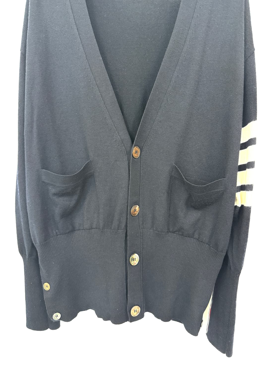 THOM BROWNE 톰브라운 오버핏 네이비 가디건 1 상품이미지4