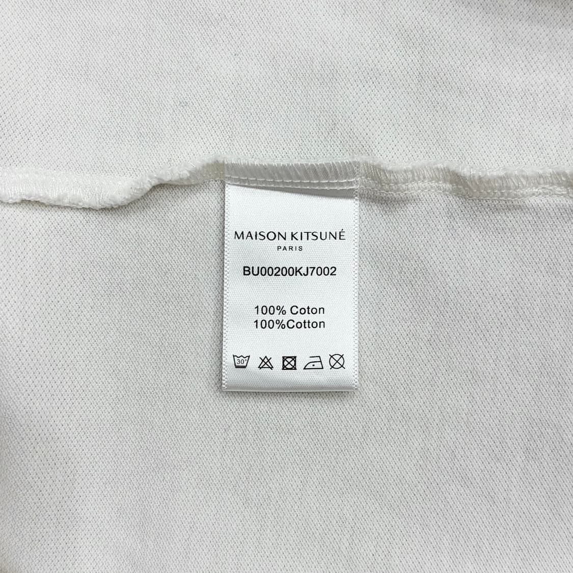 메종키츠네 더블 폭스 화이트 반팔 카라티 (XL) 상품이미지4