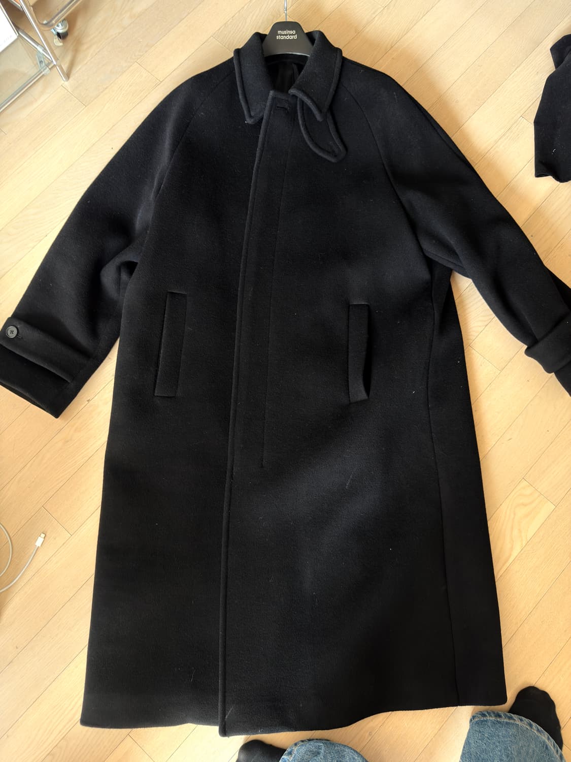 [이도현 PICK]캐시미어 블렌드 오버사이즈 발마칸 코트 [블랙] 상품이미지3