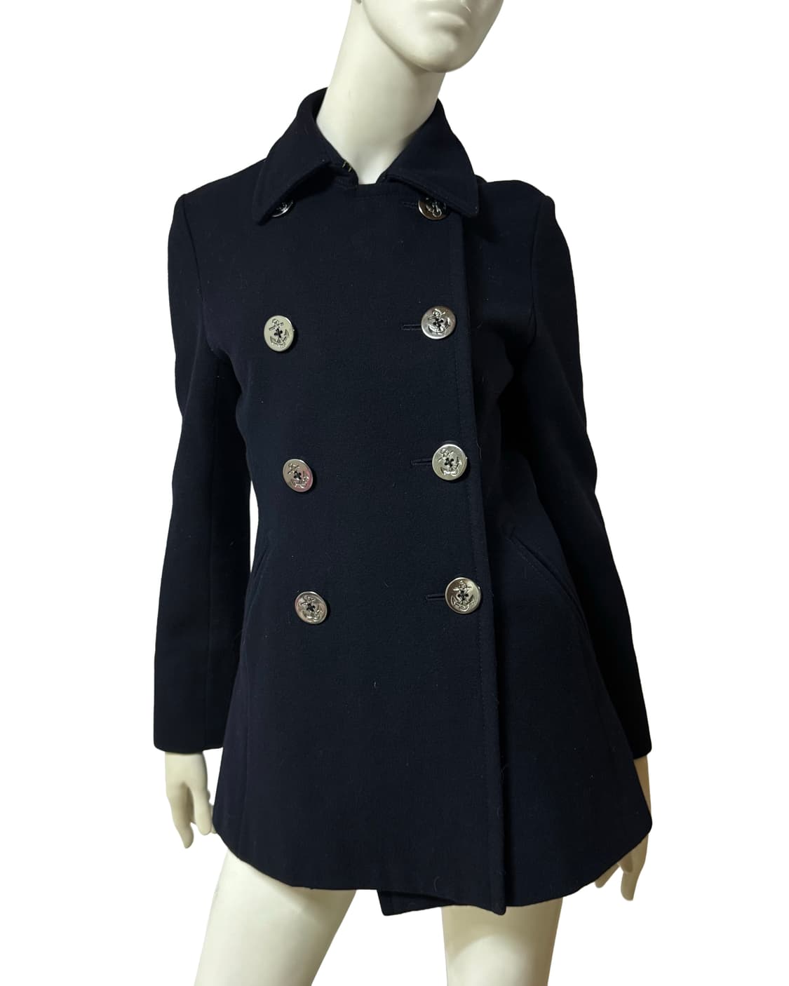 빈티지 마린 더블 버튼 네이비 코트 상품이미지4