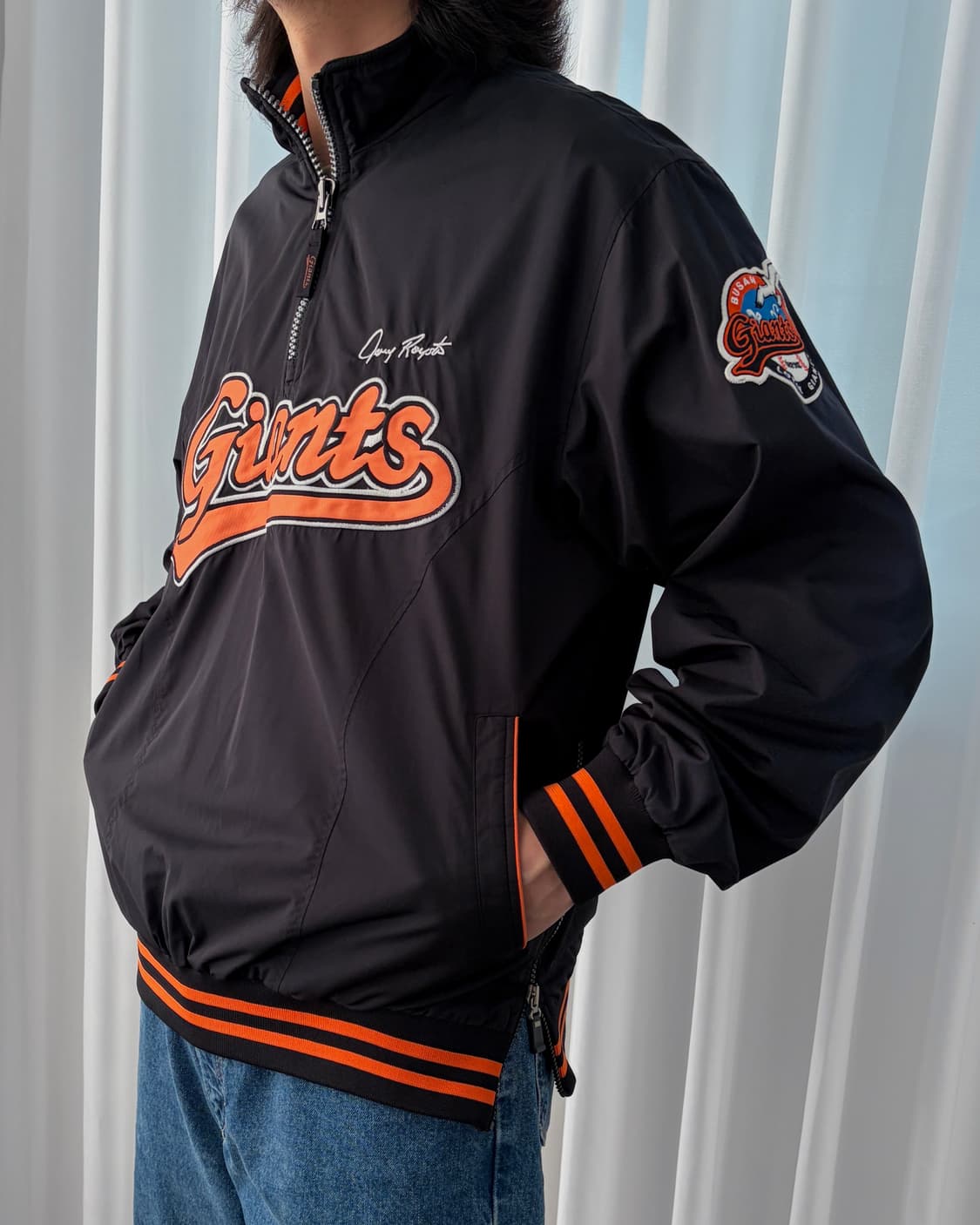 [XL]롯데 자이언츠 춘추용 베이스볼 하프집업 바람막이 자켓 상품이미지1