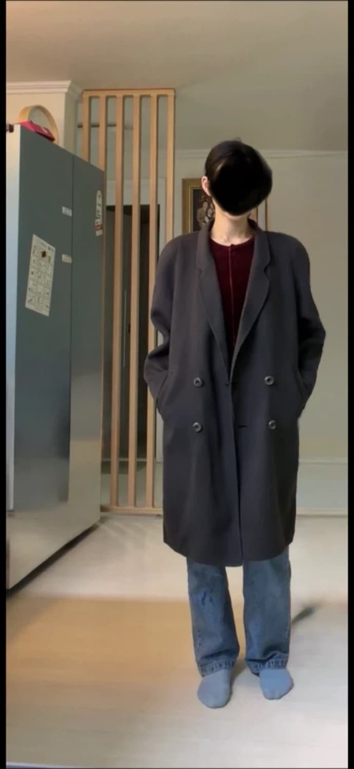 YELL MIWA 더블 캐시미어100코트 다크 그레이55,66 상품이미지7