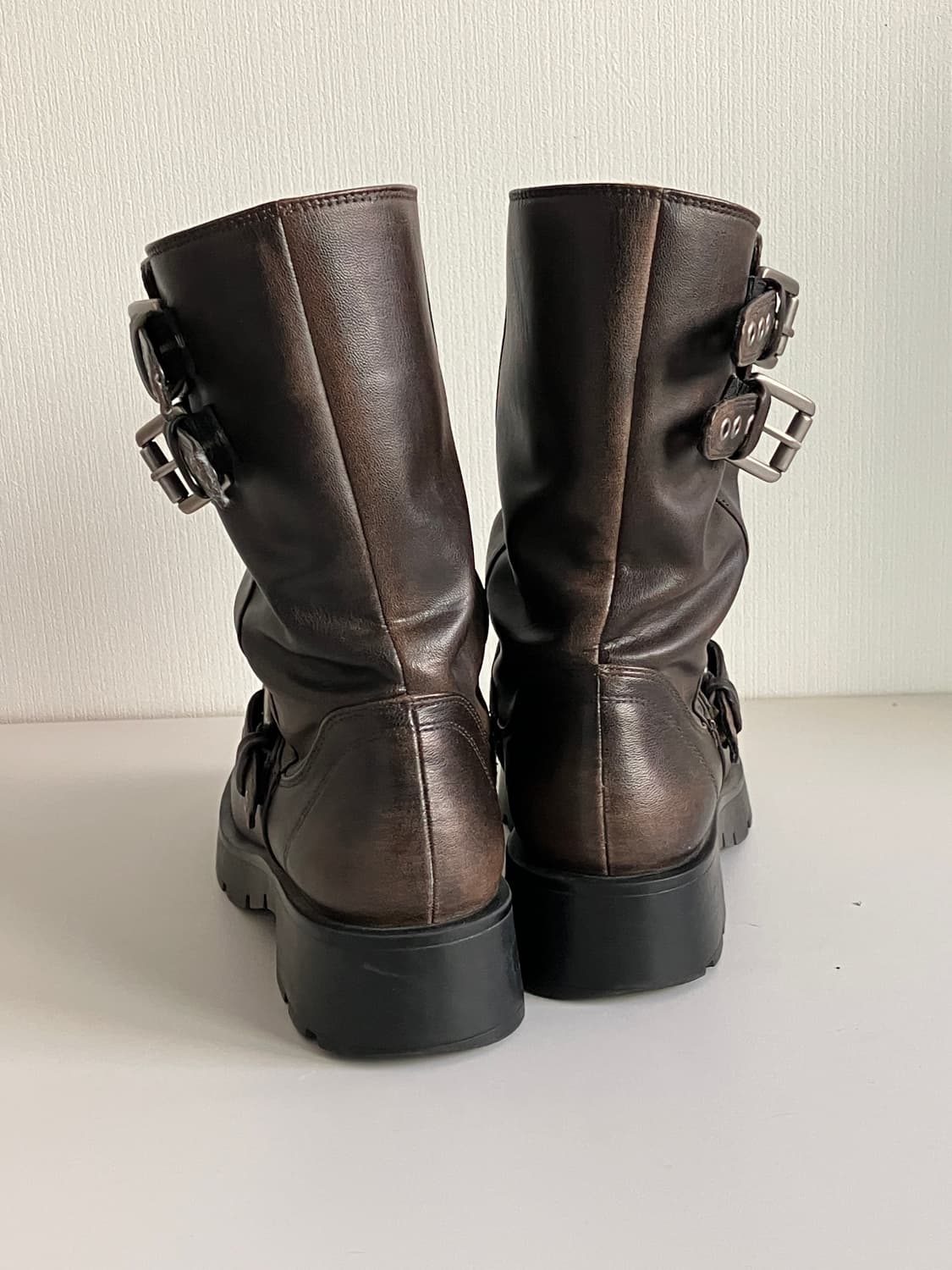 자라 레더 바이커부츠 브라운 상품이미지3