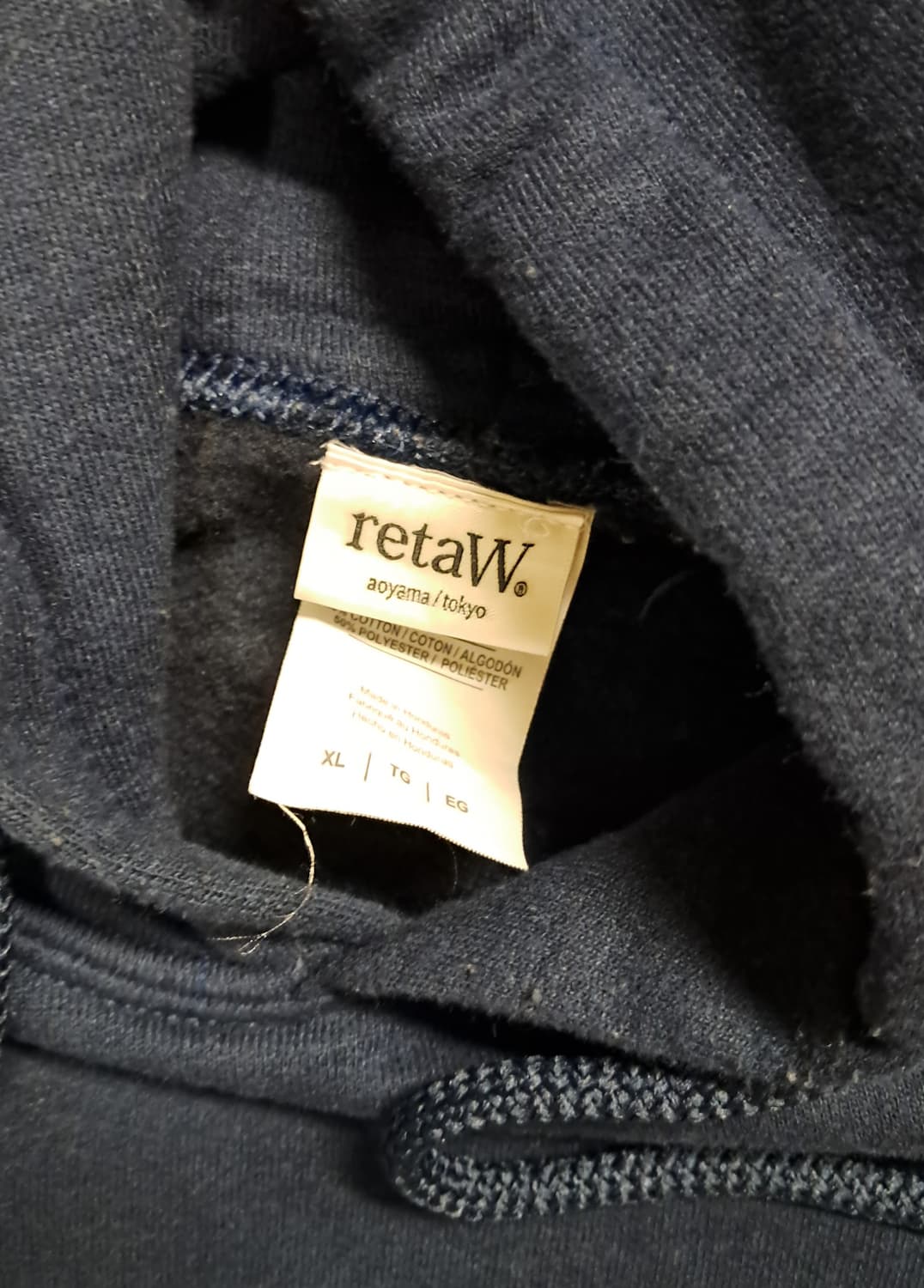 retaW FRAGMENT 후드티 네이비 상품이미지4