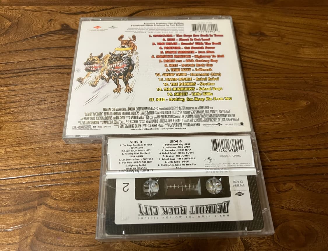 영화 락 시티 OST 영화음악 국내 라이센스 초판 CD 카세트테이프 키스 상품이미지5