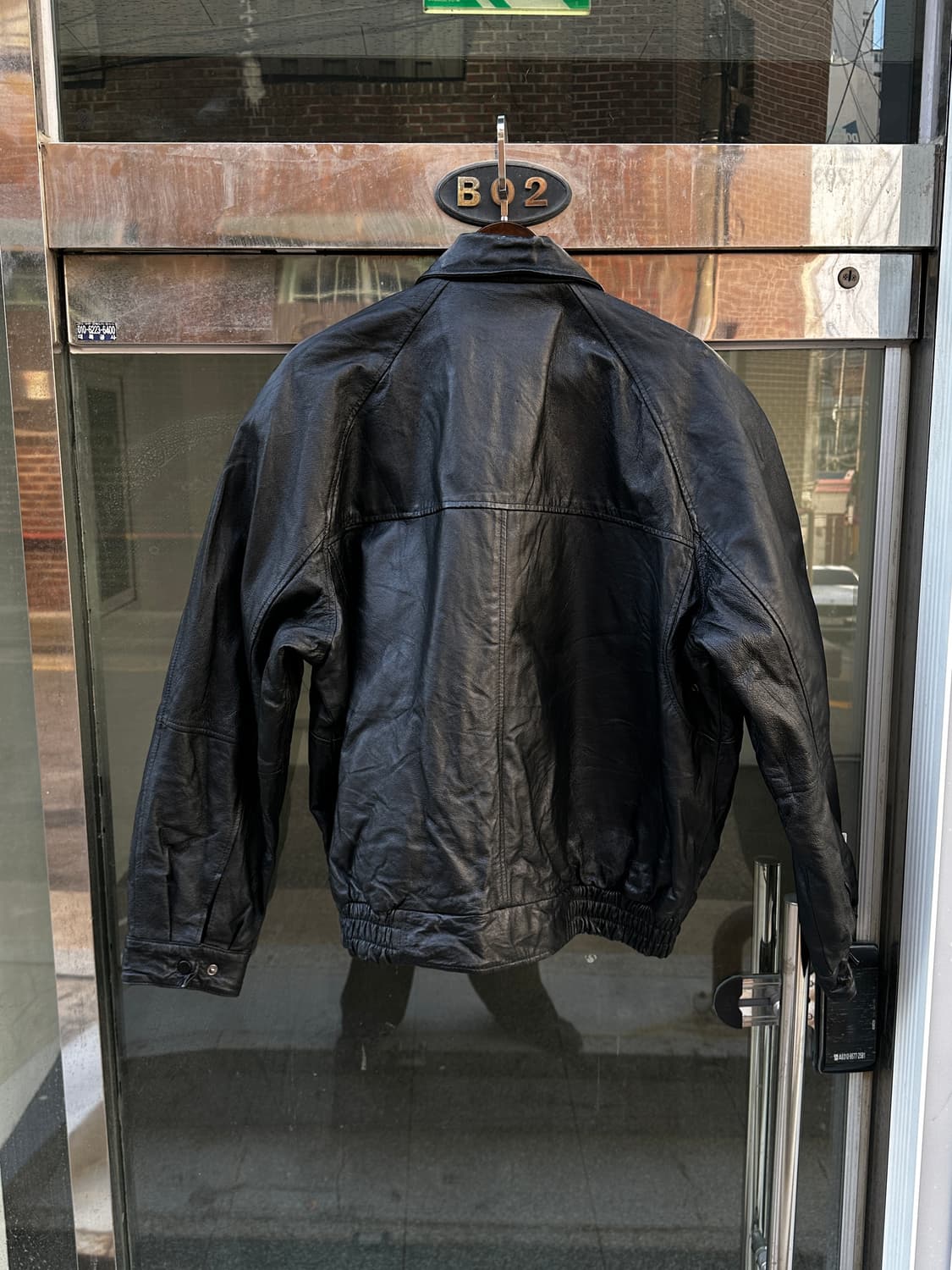 워크웨어 로고 레더 바시티 자켓  상품이미지2