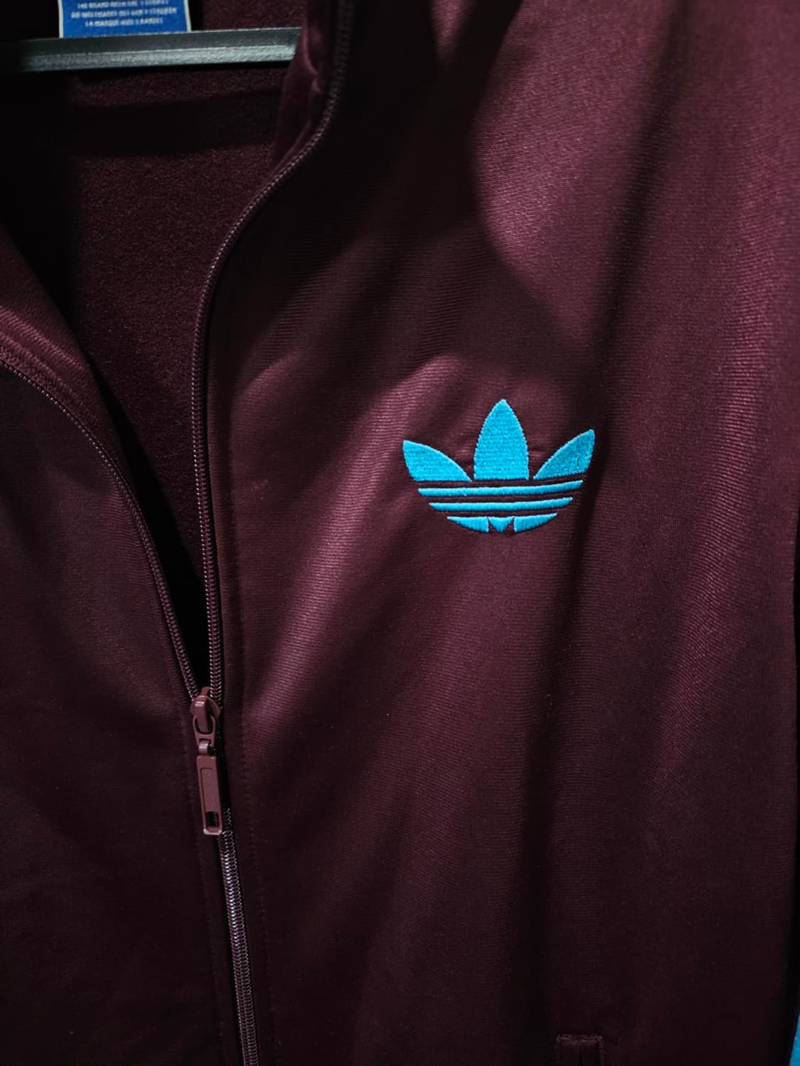 아디다스 파이어버드 버건디 마룬 스카이블루 트랙탑 저지 져지집업 95/M 상품이미지3