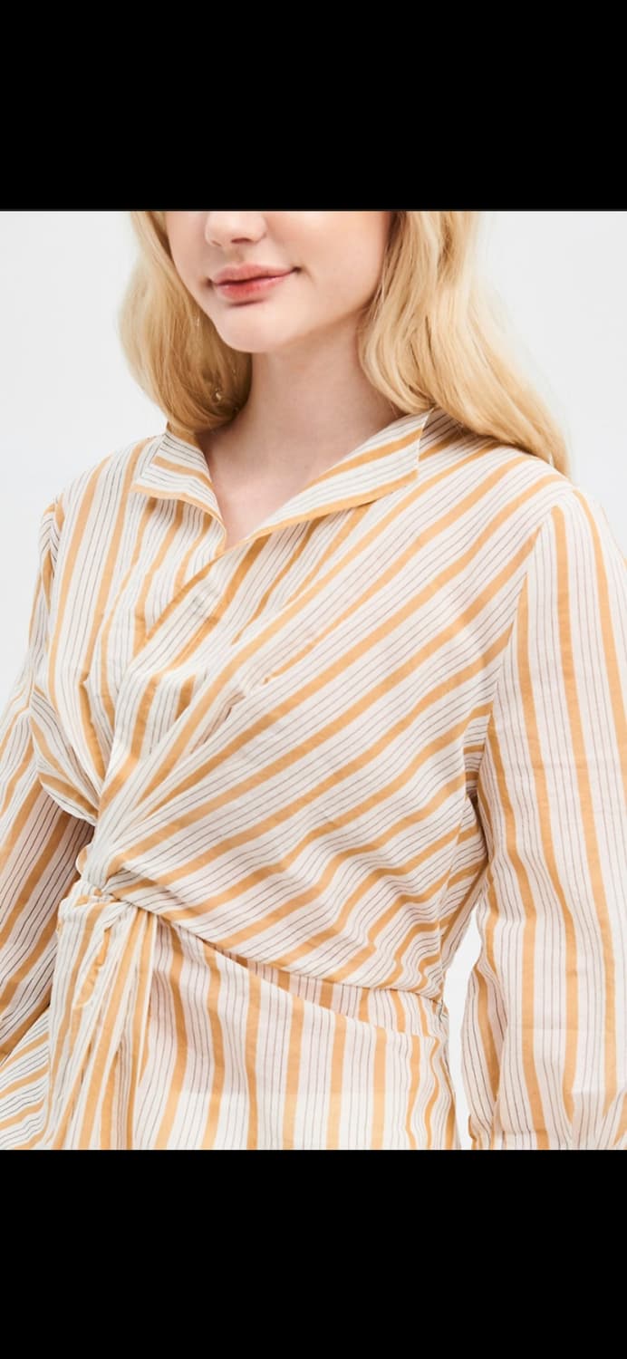 마인 오리가미 스트라이프 린넨블렌드 블라우스 55사이즈 상품이미지5