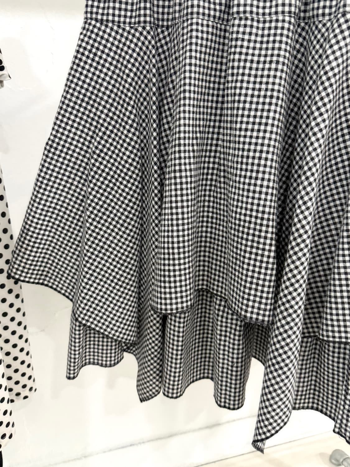  Check Layered Asymmetrical Midi Skirt 상품이미지10