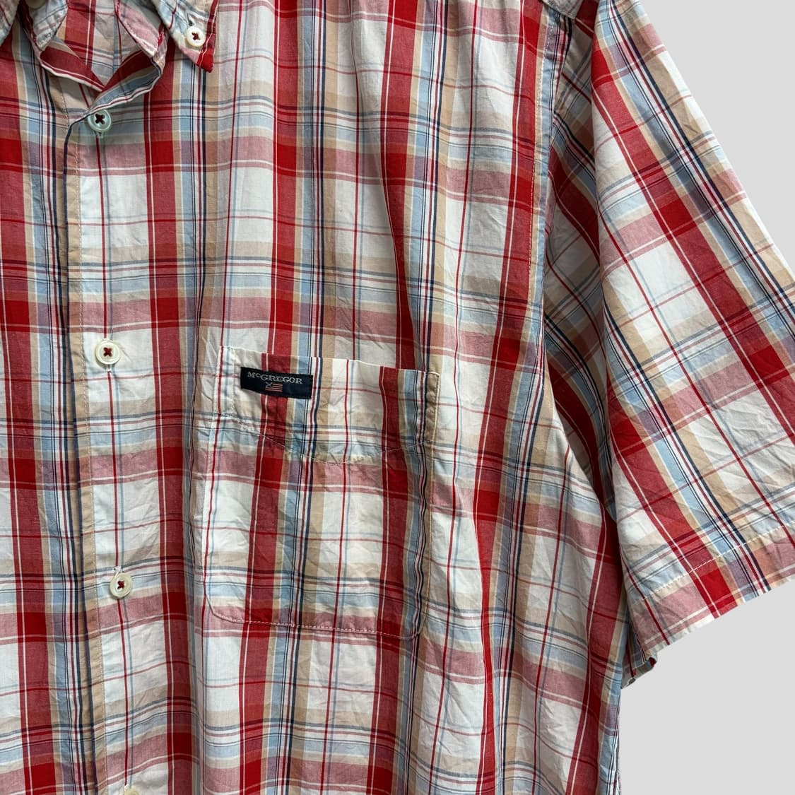 (L)McGREGOR 맥그리거 체크 반팔셔츠 상품이미지3