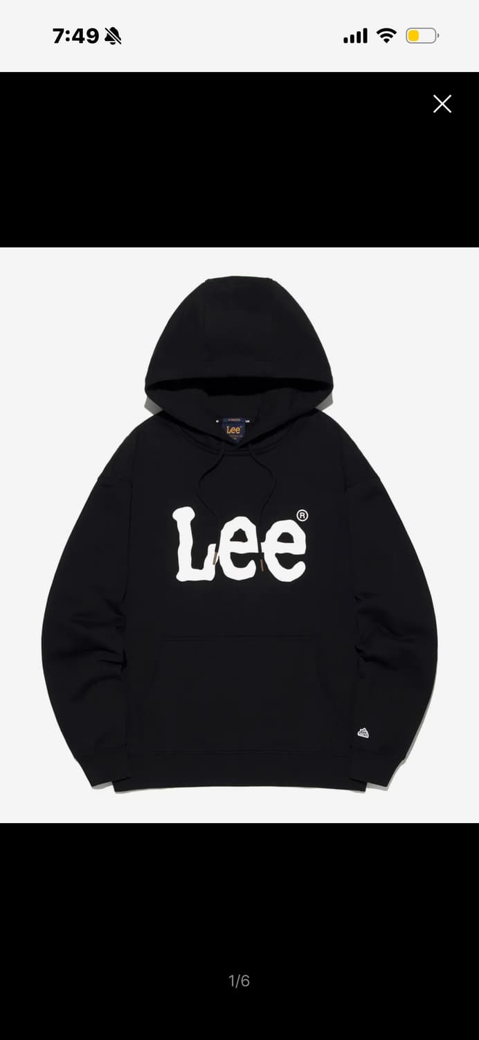 LEE 빅 트위치 로고 후드 티셔츠 블랙 (M) 상품이미지1