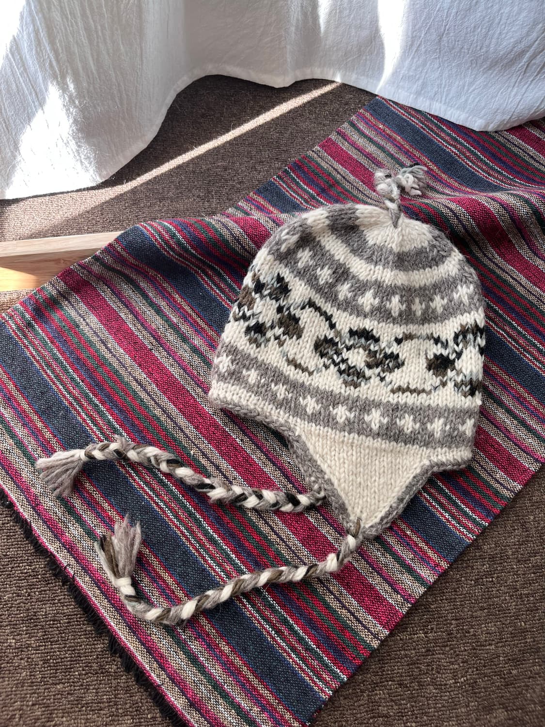 Vintage 코위찬 울니트 이어플랩 모자 상품이미지3