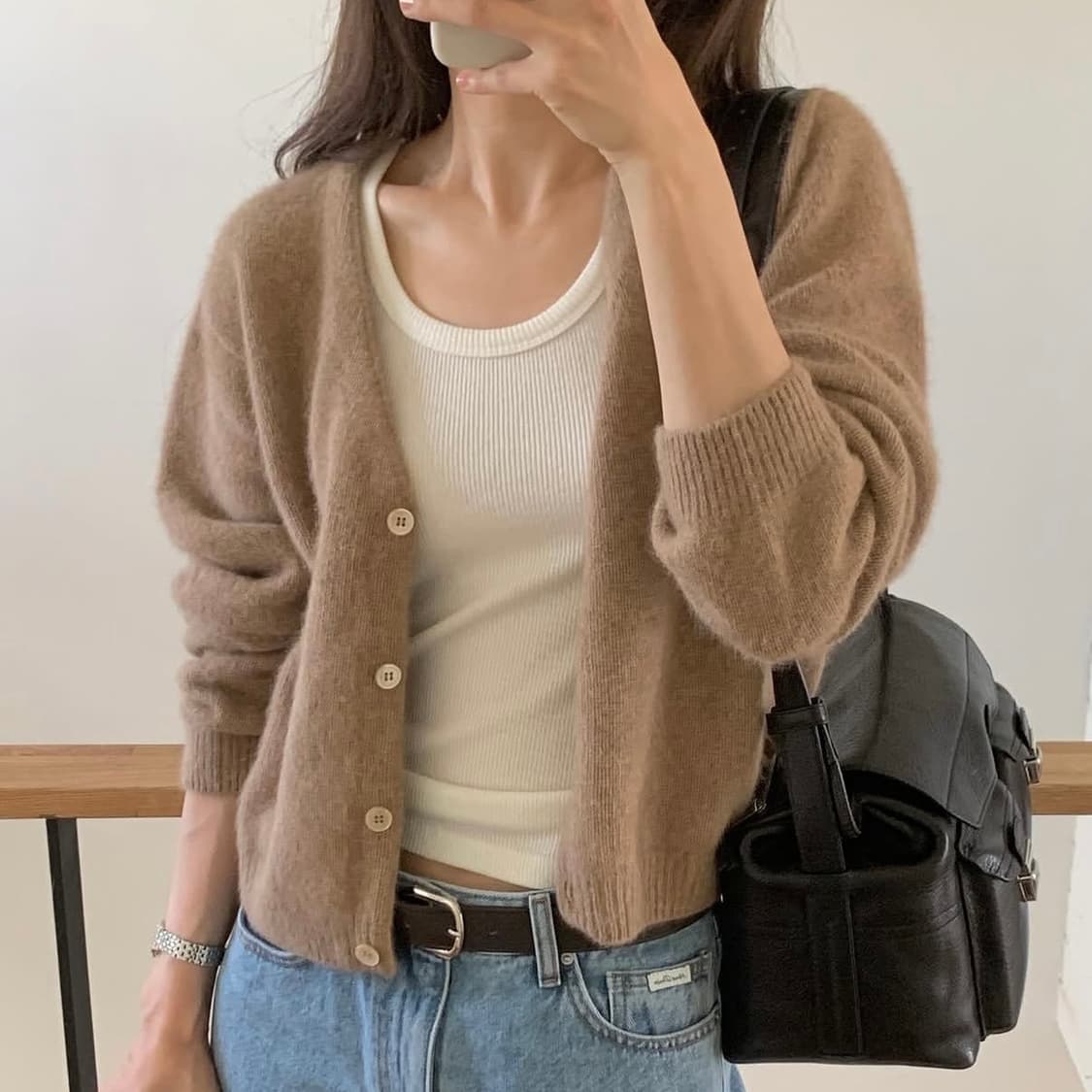 뮤렛 rounder ella 가디건 카멜 상품이미지4