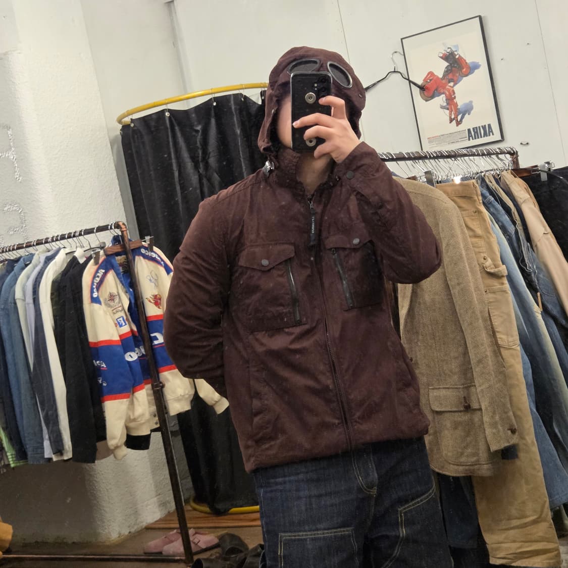 cp컴퍼니 고글 후드 자켓 버건디 105 상품이미지8