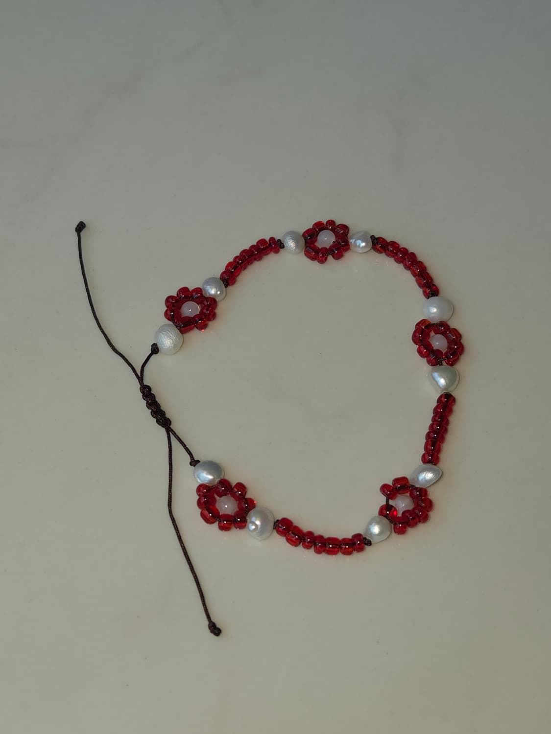 [Handmade] red flower 비즈팔찌 상품이미지4