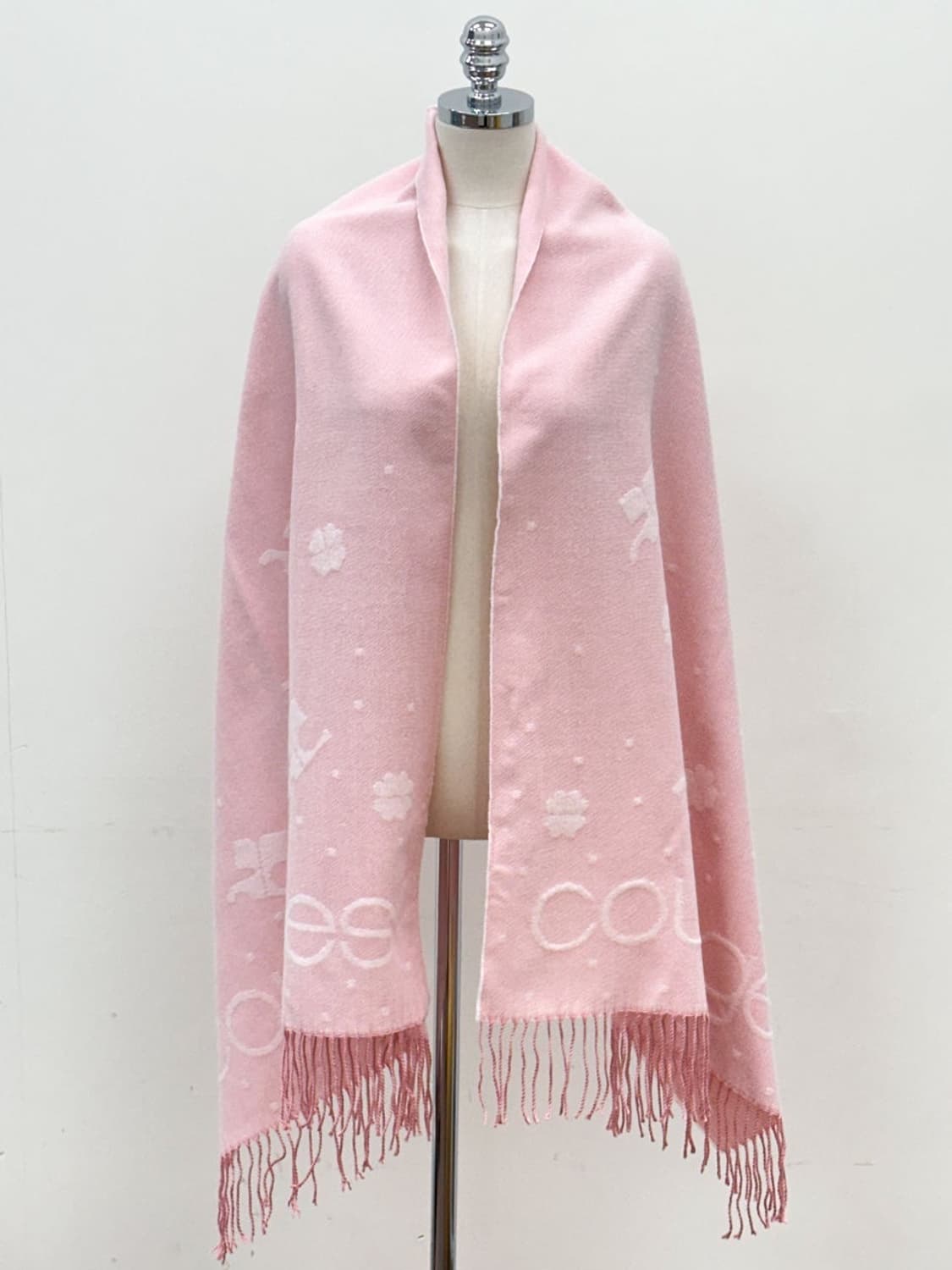 [새상품] courreges / 꾸레쥬 핑크 빅로고 머플러 상품이미지9