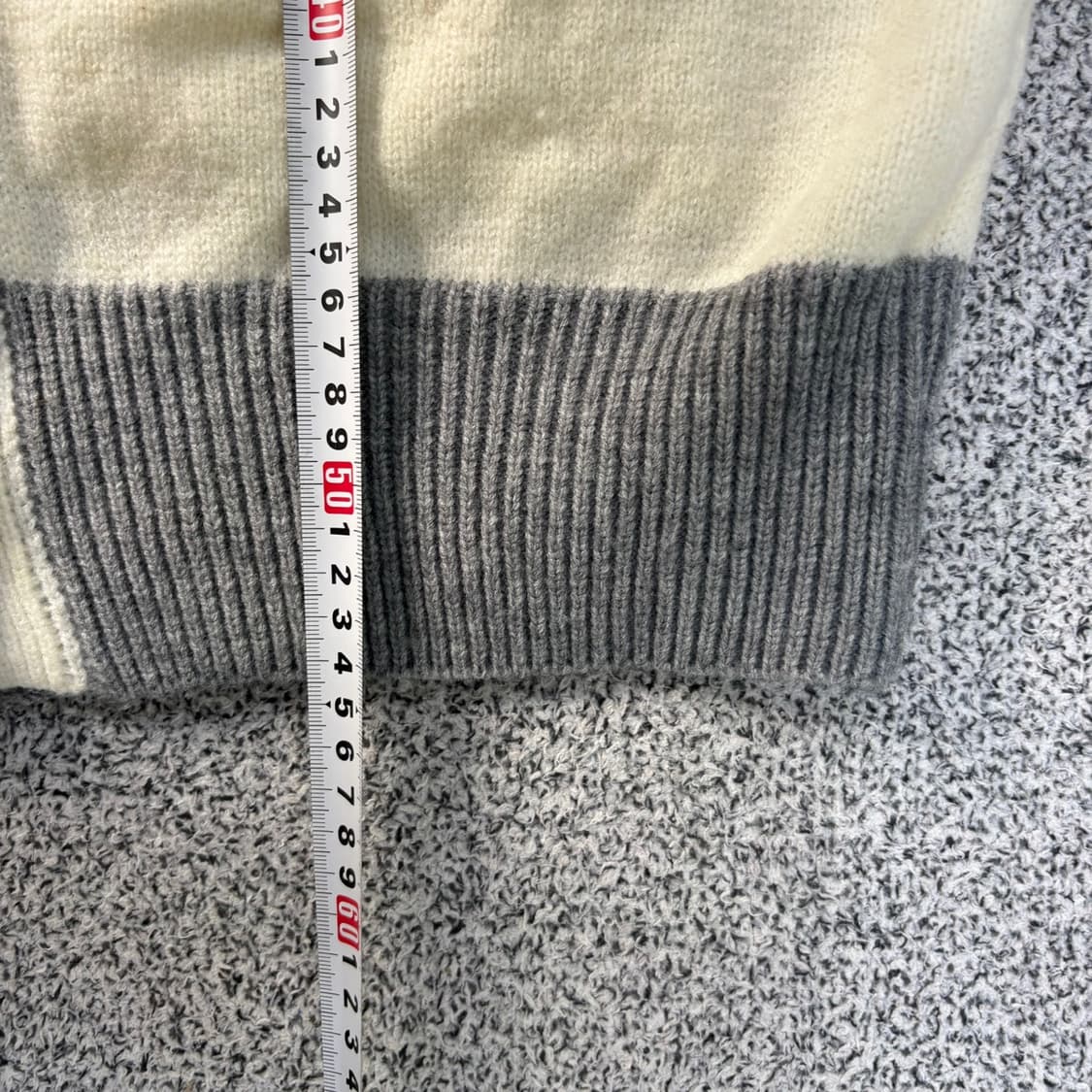 실측확인 고급 여성 브이넥 배색 가디건 0323J 상품이미지7